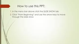 How to use this PPT: