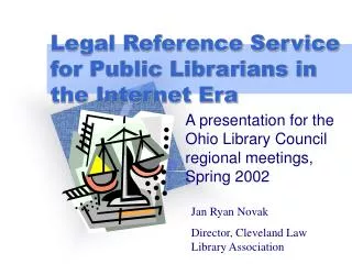 Legal Reference Service for Public Librarians in the Internet Era