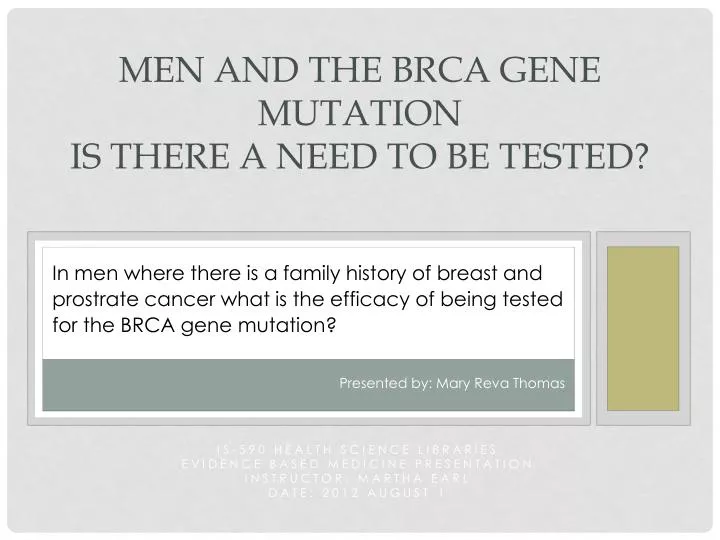 men and the brca gene mutation is there a need to be tested