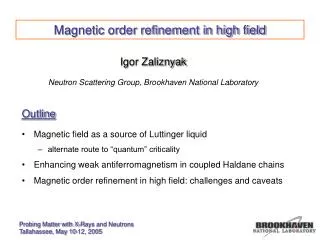 Magnetic order refinement in high field