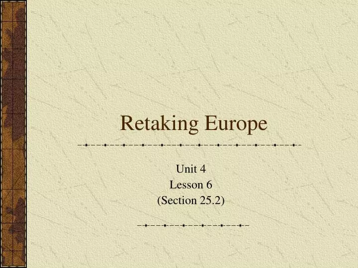 retaking europe