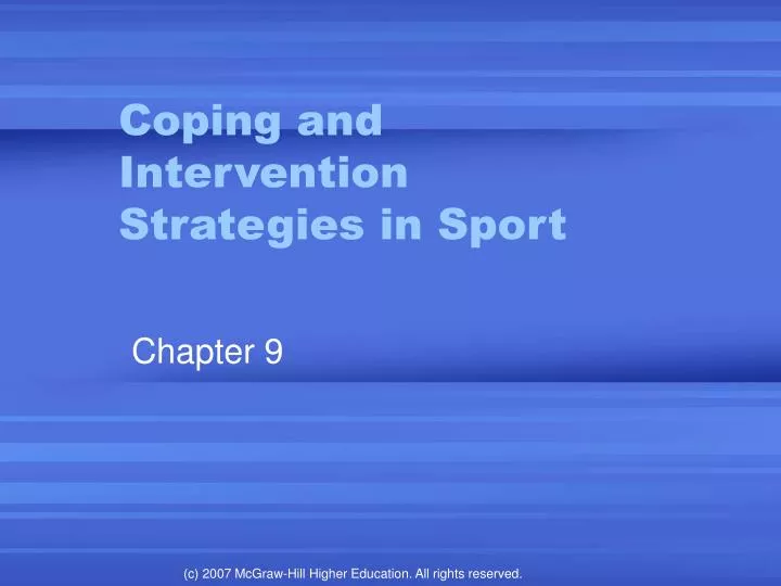 coping and intervention strategies in sport