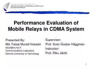 Performance Evaluation of Mobile Relays in CDMA System