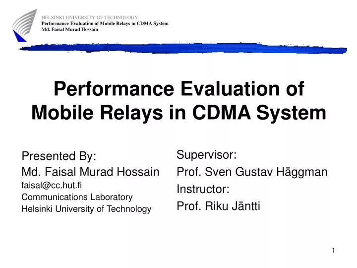 performance evaluation of mobile relays in cdma system