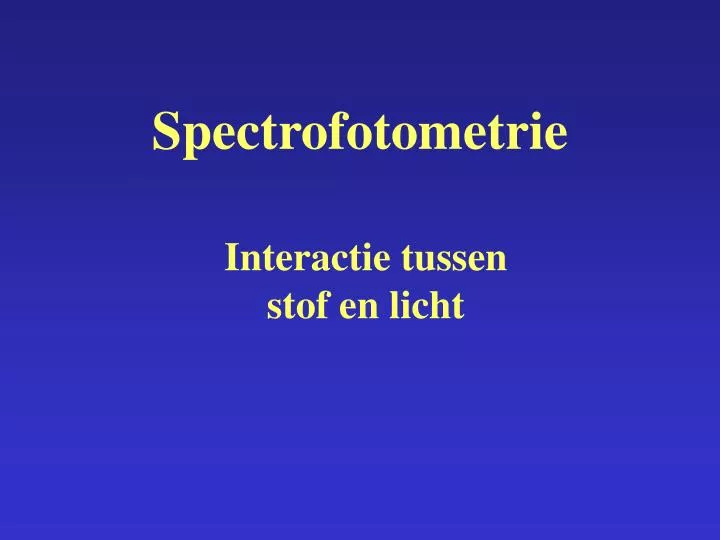 spectrofotometrie
