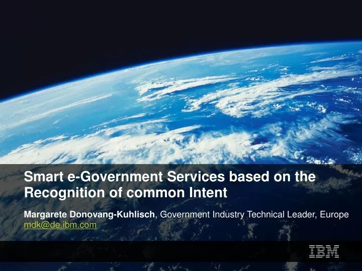 smart e government services based on the recognition of common intent