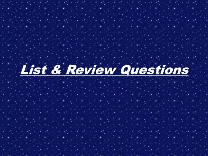 list review questions