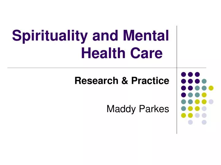 spirituality and mental health care