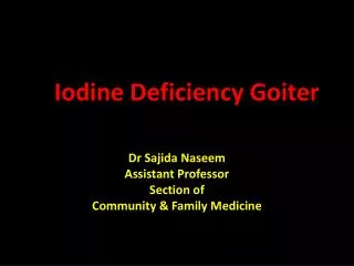 Iodine Deficiency Goiter