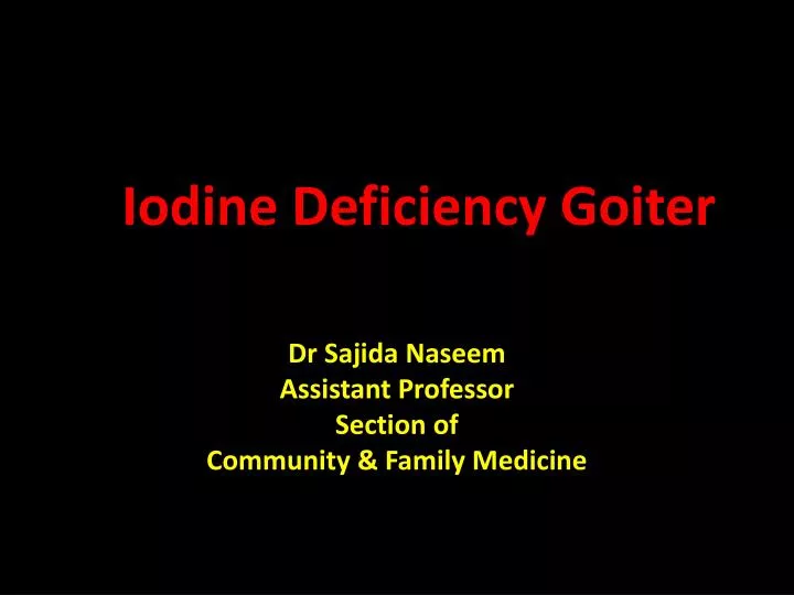iodine deficiency goiter