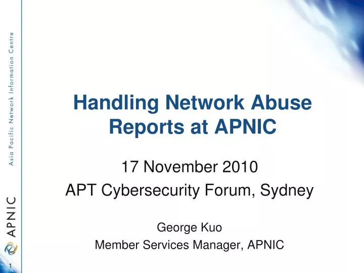 handling network abuse reports at apnic