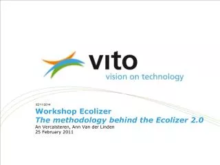 Workshop Ecolizer The methodology behind the Ecolizer 2.0