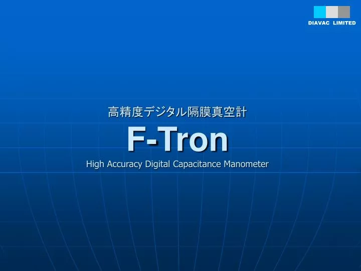 f tron high accuracy digital capacitance manometer