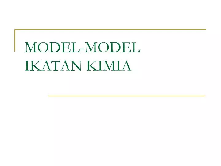 model model ikatan kimia