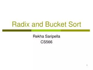 radix and bucket sort
