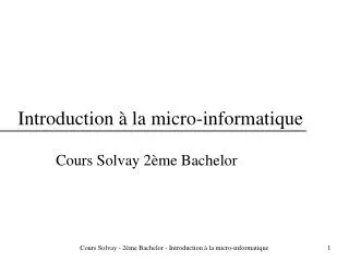 introduction la micro informatique