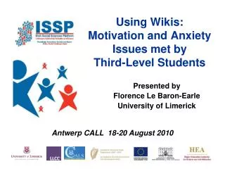 using wikis motivation and anxiety issues met by third level students
