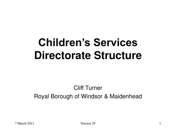 children s services directorate structure