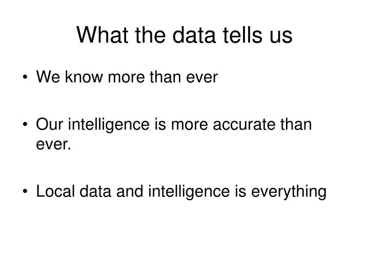 what the data tells us