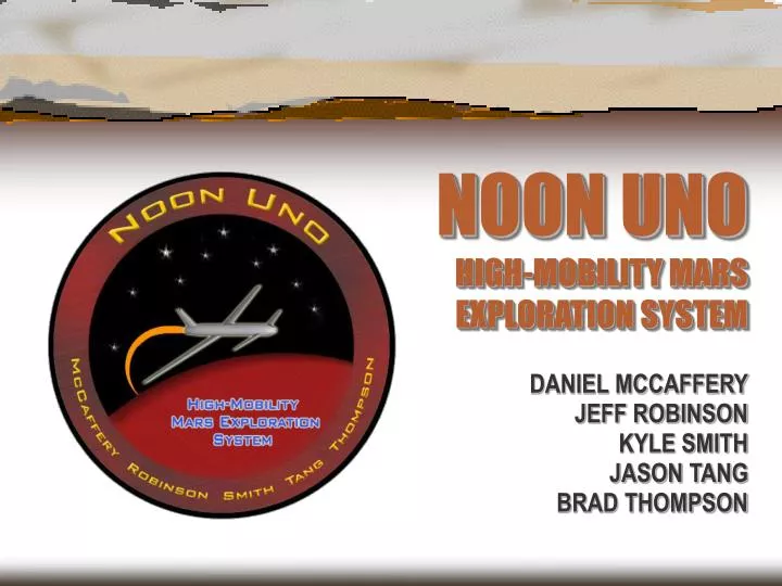 noon uno high mobility mars exploration system