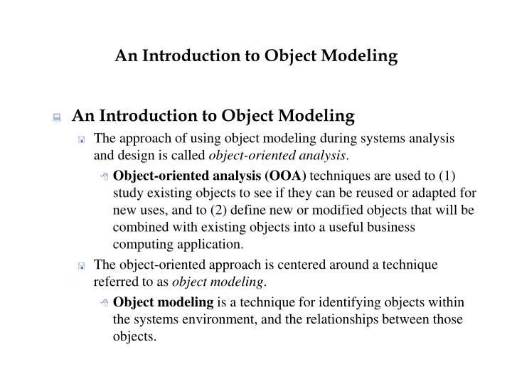 an introduction to object modeling