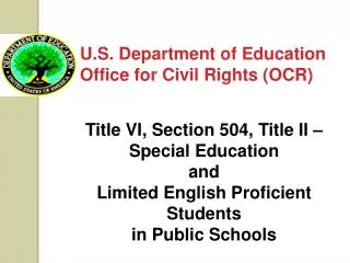 U.S. Department of Education Office for Civil Rights (OCR)