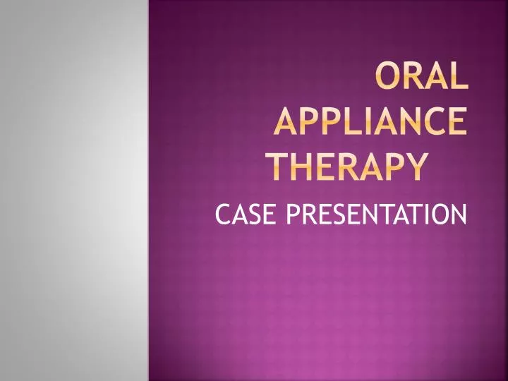 oral appliance therapy