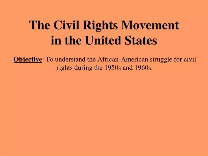 the civil rights movement in the united states