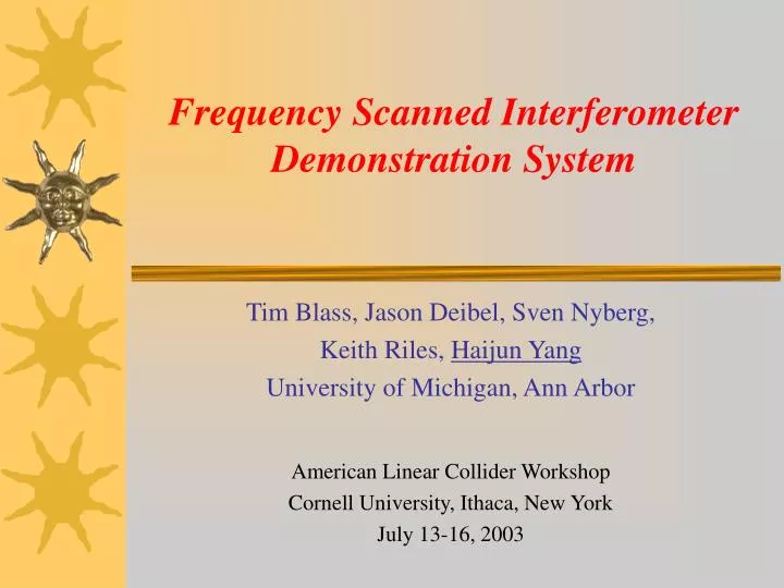 frequency scanned interferometer demonstration system