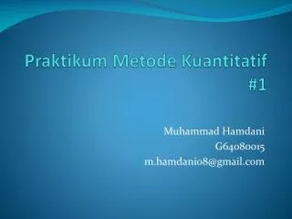 praktikum metode kuantitatif 1