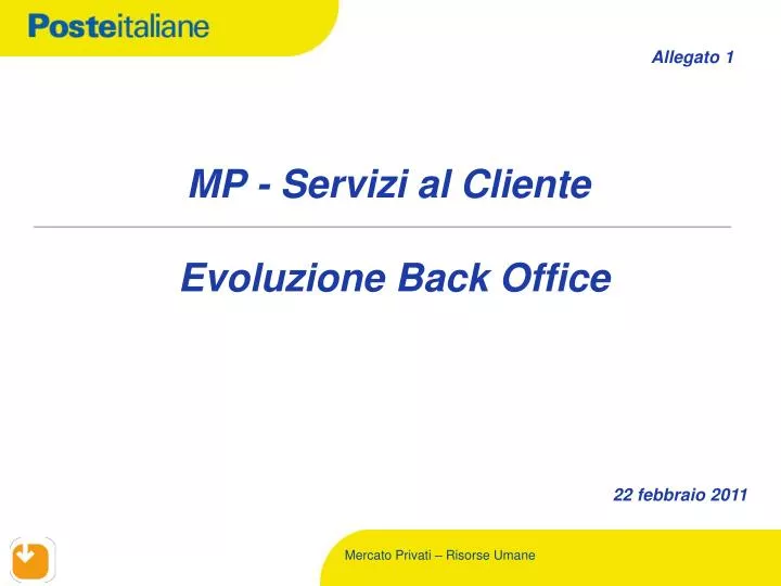 mp servizi al cliente evoluzione back office