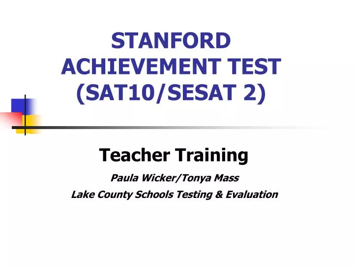 stanford achievement test sat10 sesat 2