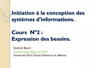 initiation la conception des syst mes d informations cours n 2 expression des besoins