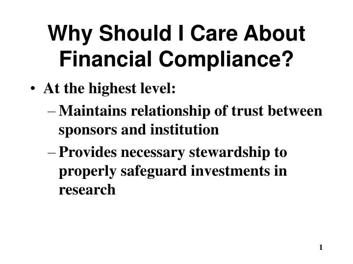 why should i care about financial compliance