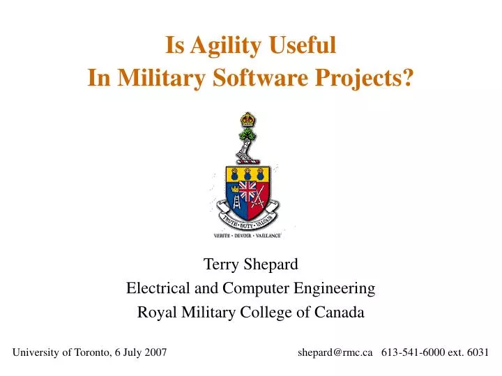 is agility useful in military software projects