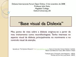base visual da dislexia