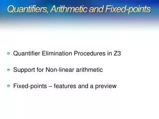 Quantifiers, Arithmetic and Fixed-points
