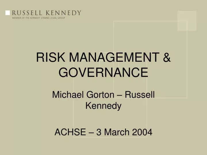 risk management governance