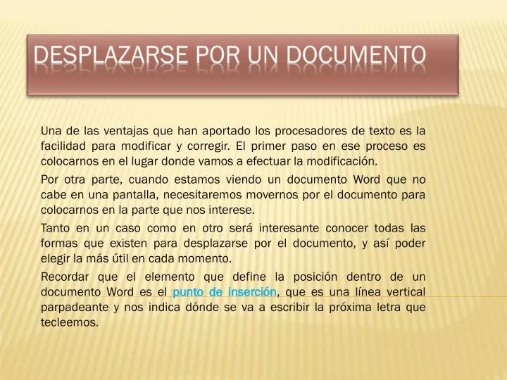 desplazarse por un documento