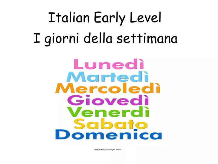 italian early level