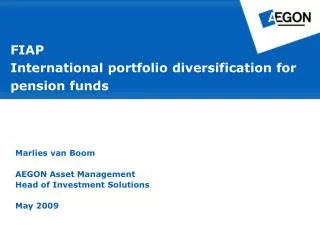 FIAP International portfolio diversification for pension funds