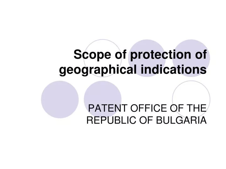scope of protection of geographical indications