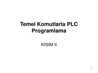 temel komutlarla plc programlama