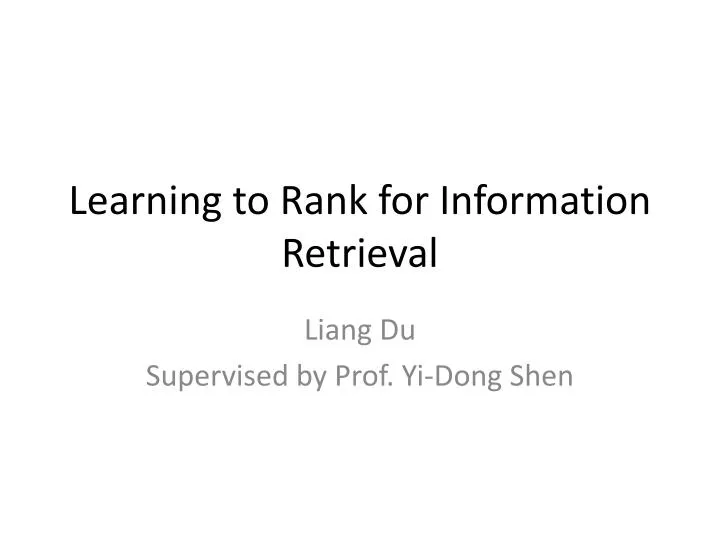 learning to rank for information retrieval