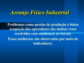 arranjo f sico industrial