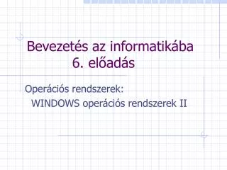 bevezet s az informatik ba 6 el ad s