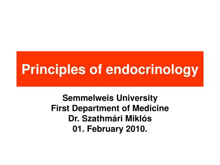 principles of endocrinology