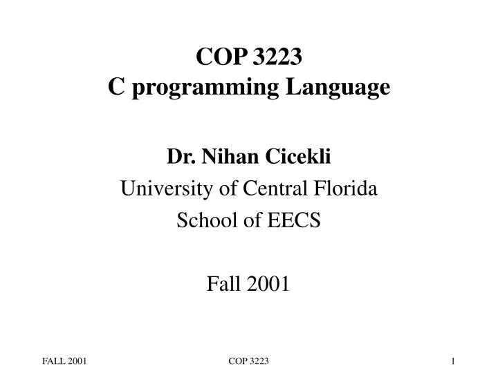 cop 3223 c programming language