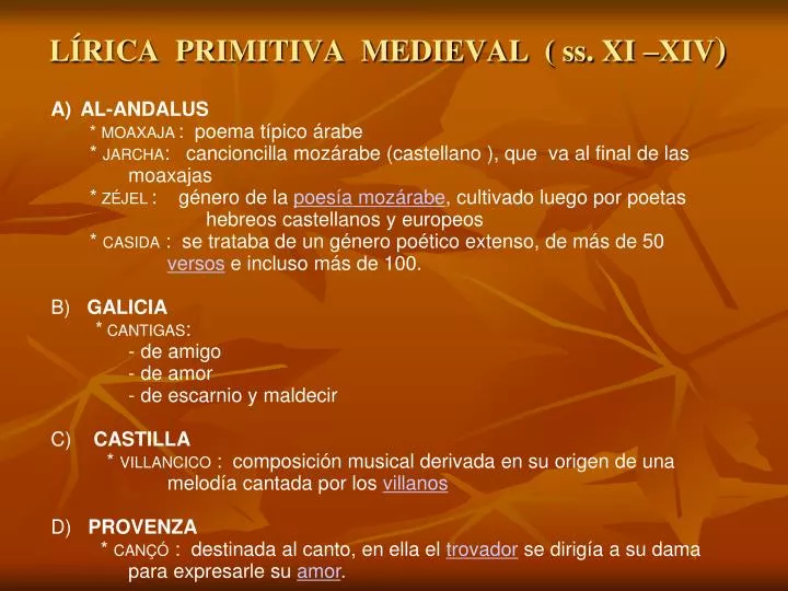 l rica primitiva medieval ss xi xiv