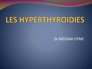 les hyperthyroidies